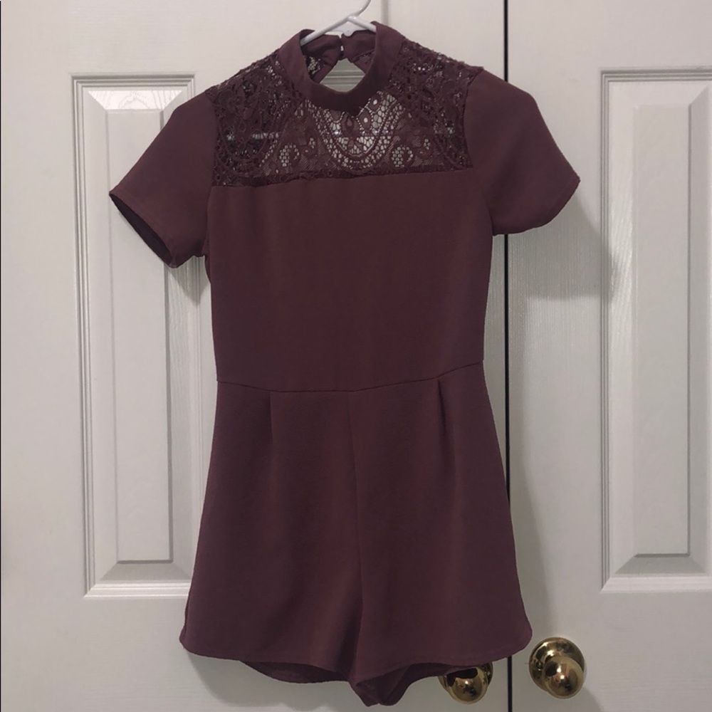 Mauve Backless Romper
